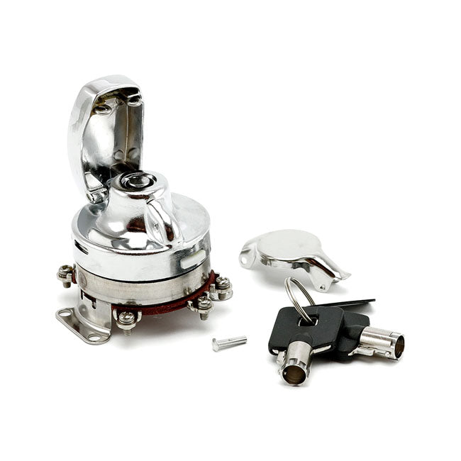 FL Style Ignition Switch, 'Electronic'. Round Key, Stainless
