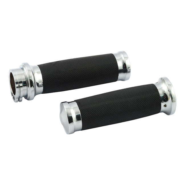 Handlebar Grip Set, Caliber. Chrome