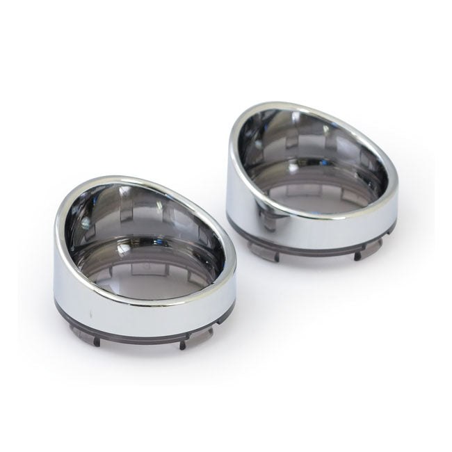 Turn Signal Lens Set with Visor. Light Smoke Lens