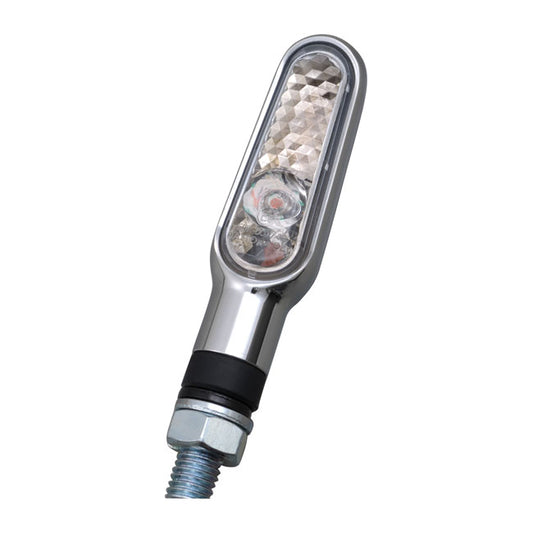 Daytona,D-Light Mini LED Turn Signal Set. Chrome, Clear Lens