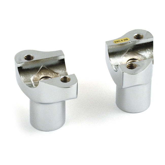 OEM Type Style Risers, Threaded. 2" Rise. Chrome