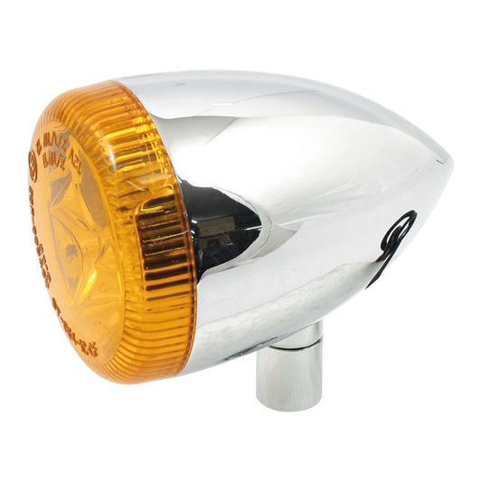 3-1 LED Bullet Taillight / Turn Signal Combo. Chrome. Amber