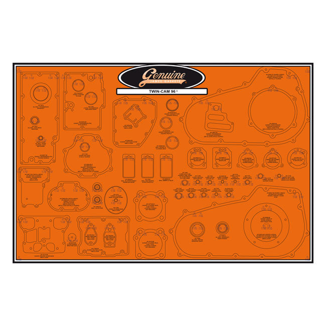James Gaskets Gasket & seal board. 6-speed Twin Cam
