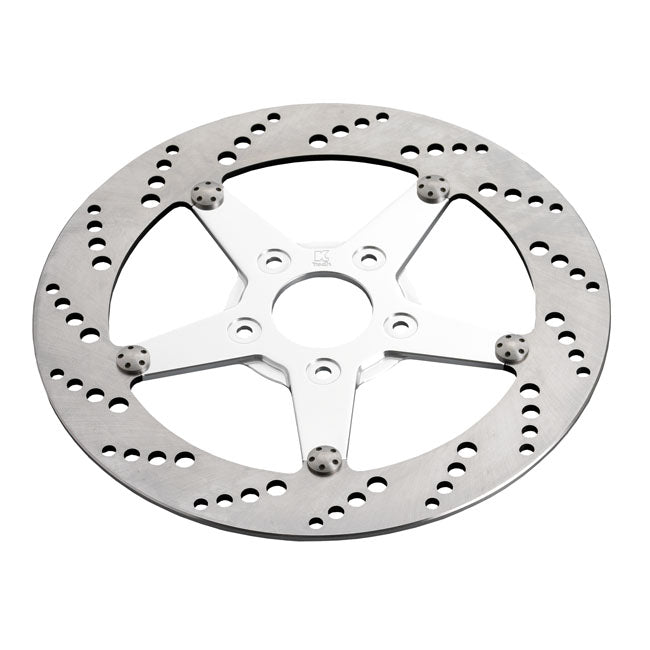 Kustom Tech front left brake rotor 11.5" stainless, polish centre - Kustom Tech motorcycle part