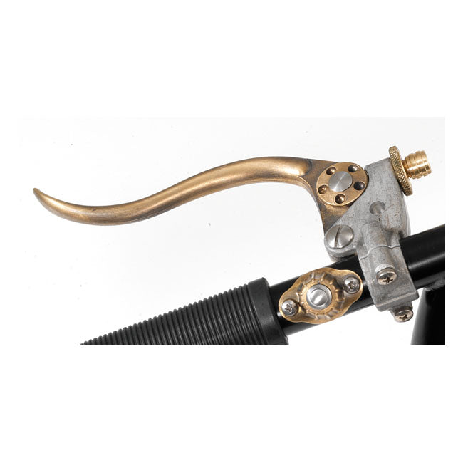 Kustom Tech DeLuxe mechanical clutch lever assembly. Brass/alu - Kustom Tech motorcycle part
