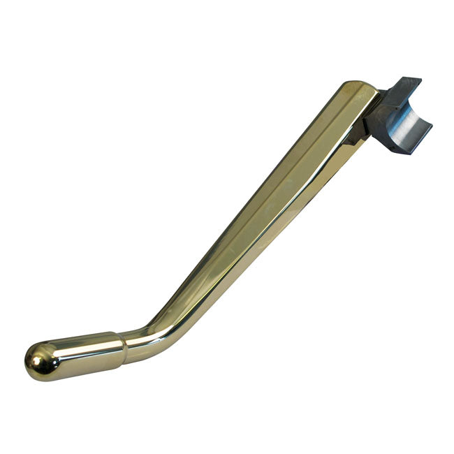 Kustom Tech weld-on Diamond jiffy stand. Polished brass - Kustom Tech motorcycle part
