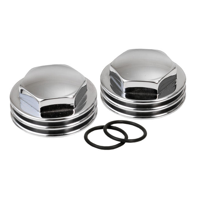 Kustom Tech Knuckle rocker nuts. Finned, chrome finish - Kustom Tech motorcycle part