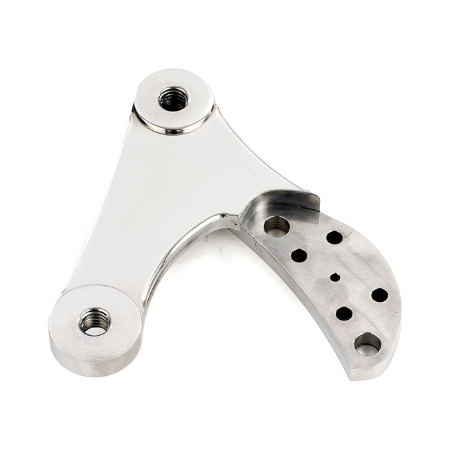 Kustom Tech 2-piston caliper mounting bracket left. Polished - Kustom Tech motorcycle part