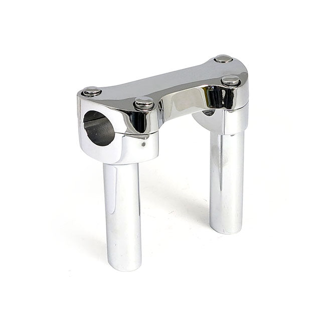 4.5" Rise Handlebar Riser Set + Top Clamp. Chrome