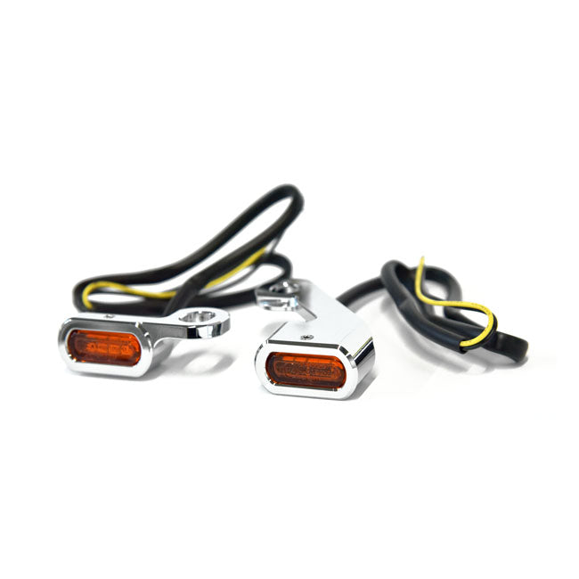 Fastline, Below Bar LED Turn Signal Set. Chrome