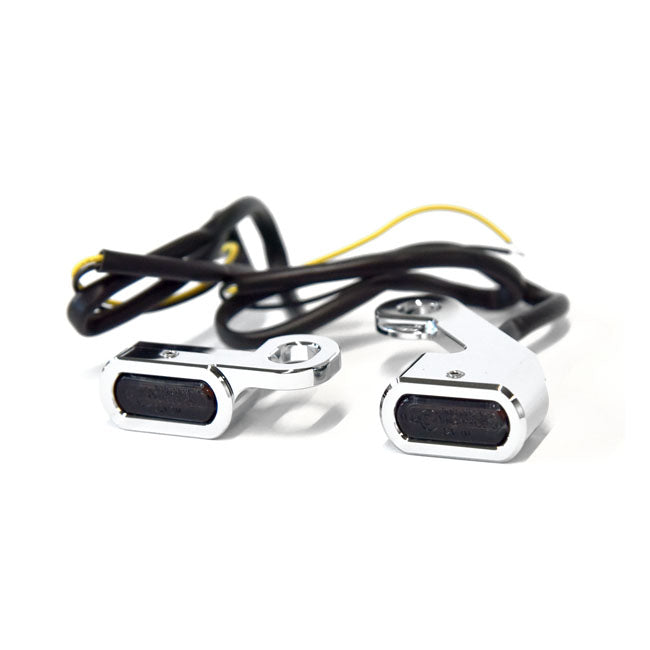Fastline, Below Bar LED Turn Signal Set. Chrome