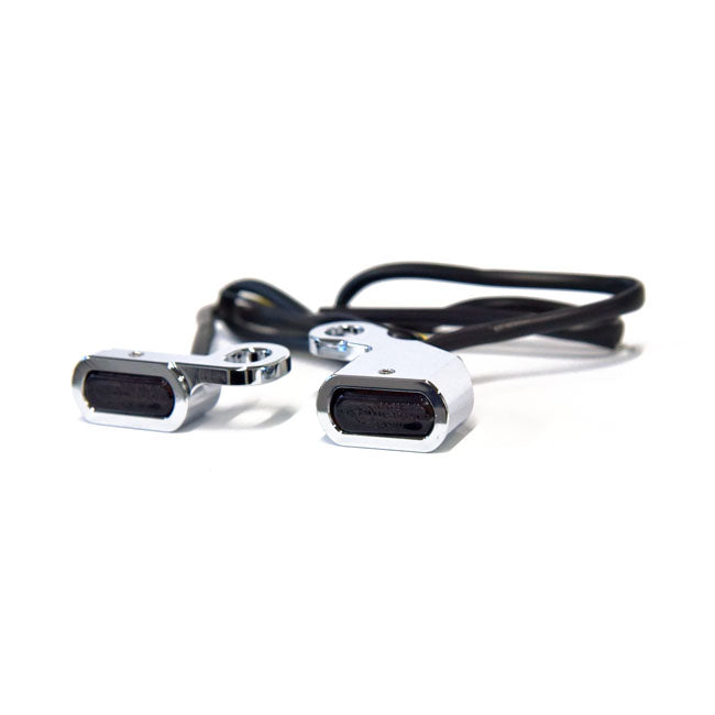 Fastline, Below Bar LED Turn Signal Set. Chrome