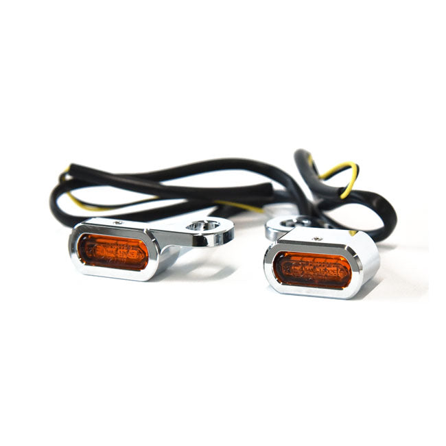 Fastline, Below Bar LED Turn Signal Set. Chrome
