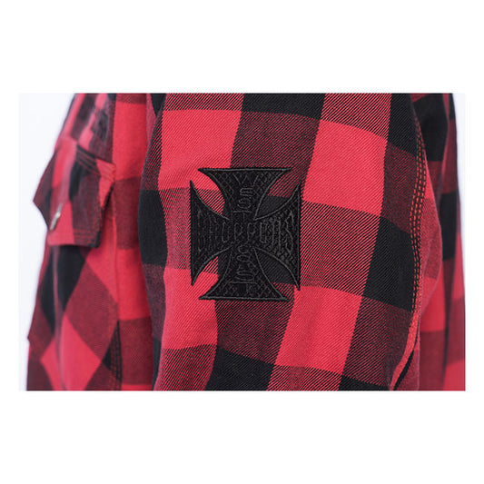 WCC Dominator Riding Flannel Shirt Red/black CE Appr