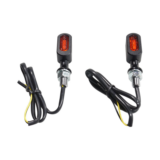 Fastline, LED Turn Signal Set. Black, Amber Lens