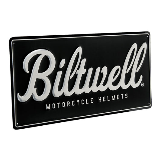 Biltwell Script shop sign black/aluminium from Biltwell at Pedro’s Parts