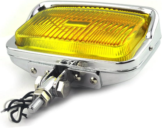 Rectangle Chopper Spotlight Chrome/Yellow lens