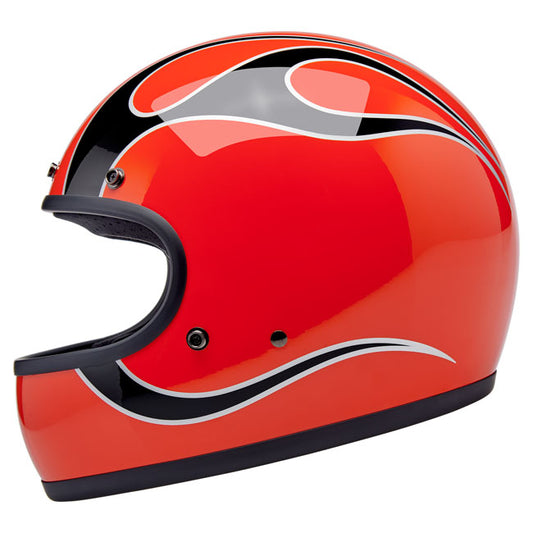 Biltwell Gringo S helmet Garnet Red Flames