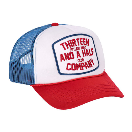 13 1/2 Outlaw Club trucker cap blue/red