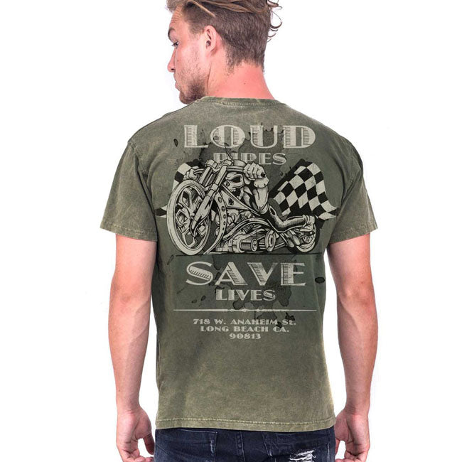 WCC Loud Pipes T-Shirt Vintage Green
