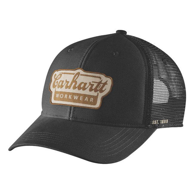 Carhartt Twill Mesh-Back Script Cap Black