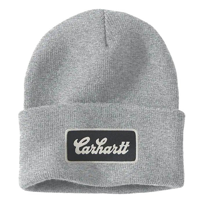 Carhartt Knit Cuffed Script Patch beanie Grey