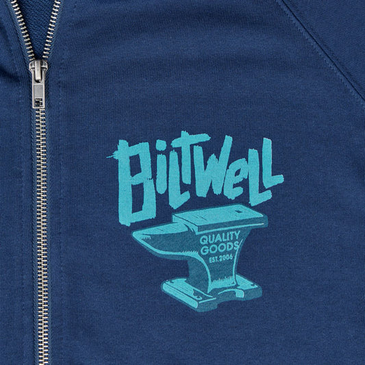 Biltwell Anvil zip Hoodie blue from Biltwell at Pedro’s Parts