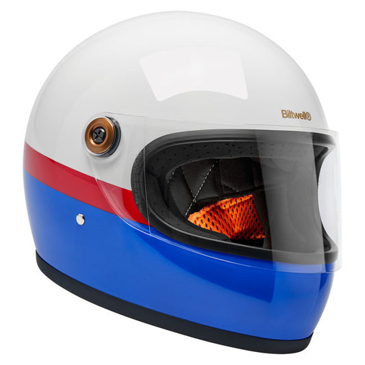 Biltwell Gringo S Helmet gloss RWB - Helmets Full Face at Pedro’s Parts