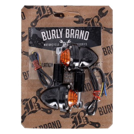 Burly, Reaper LED Turn Signal Set. Front. Black