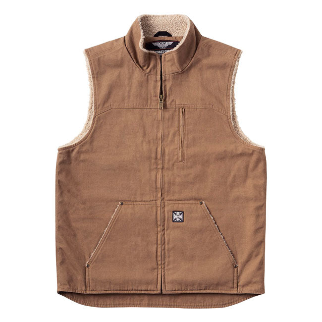 WCC Sherpa Lined Canvas Workvest Brown