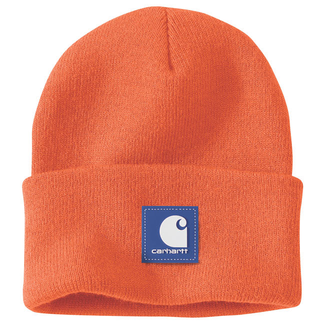 Carhartt Rubber Patch Watch Cap Beanie Brite Orange