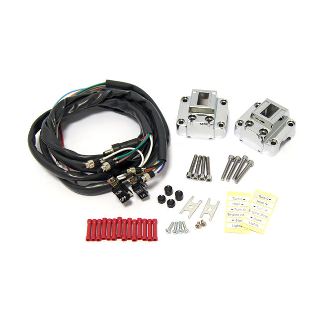 Handlebar Switch Housing Kit. Chrome/black