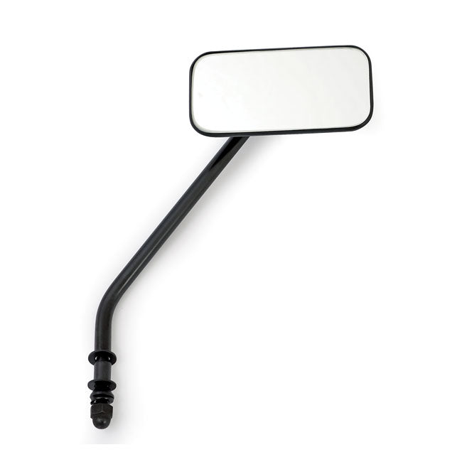 Small Rectangular Mirror. Long Stem, Black