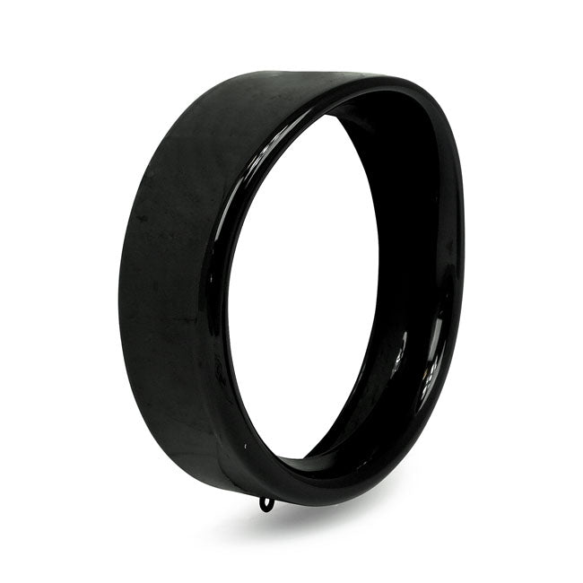 Recessed Trim Ring with Visor. 7" Headlamp. Gloss Black