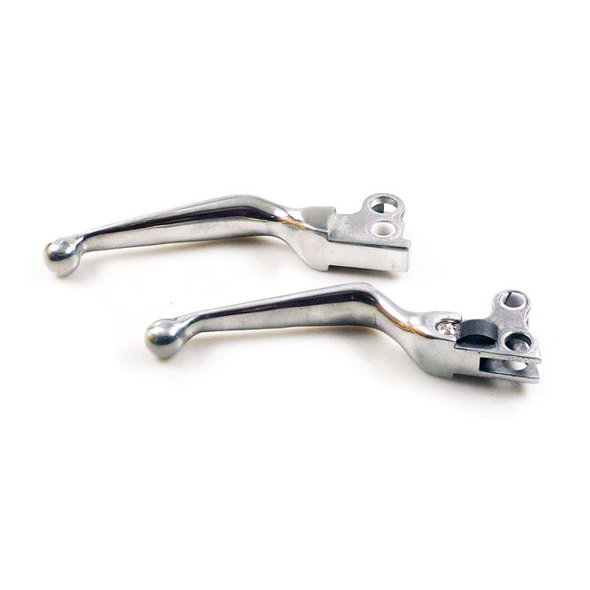 Handlebar Lever Set, 93-up Style. Polished