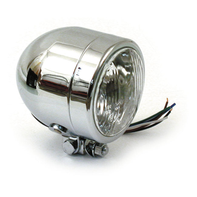 Single 4" H4 Headlamp. Chrome