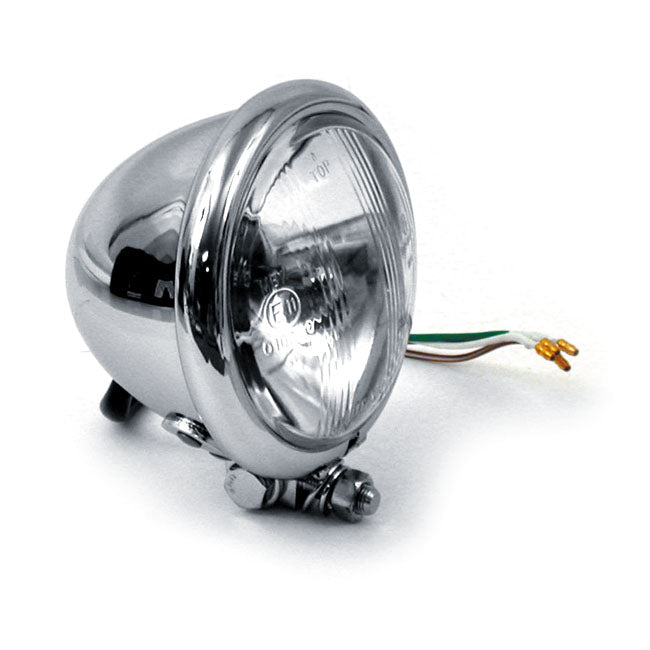 Bates Style 4-1/2" 35/35w Headlamp. Chrome