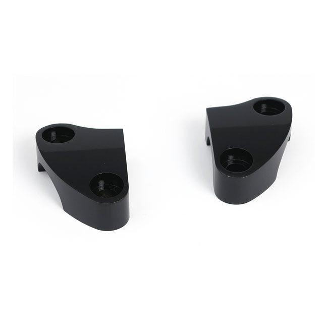 Handlebar Top Clamp Set. Black, Plain