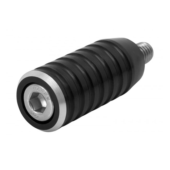 Motone, Shifter End Peg Ribbed. Black Anodized