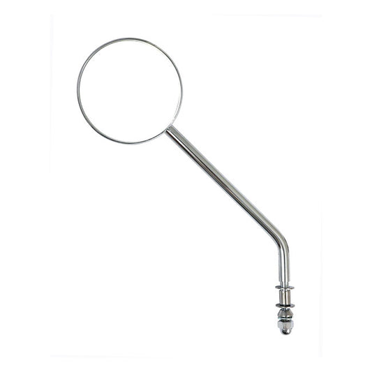 Steel 3" Round Mirror. Chrome, Long Stem