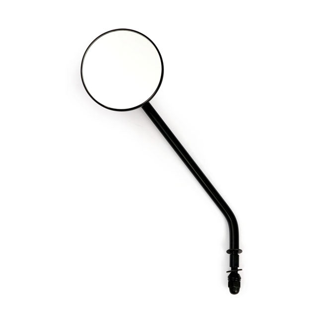 Steel 3" Round Mirror. Black, Long Stem