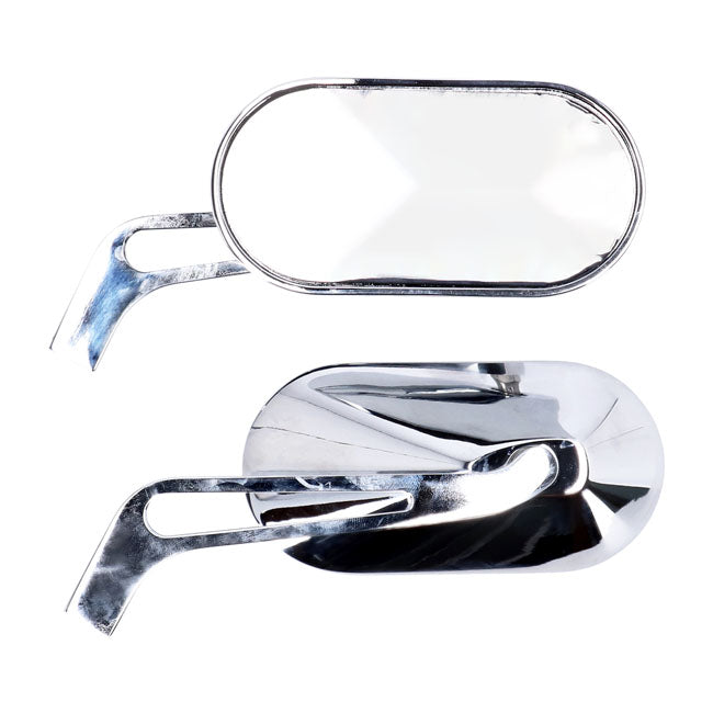 Oval Mirror Set Aluminium Chrome