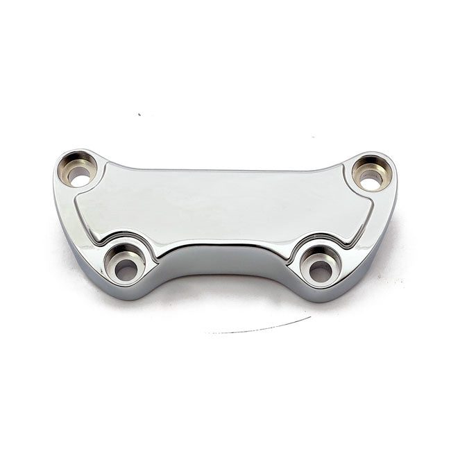 Handlebar Clamp Low Scalloped, with Skirt. Chrome