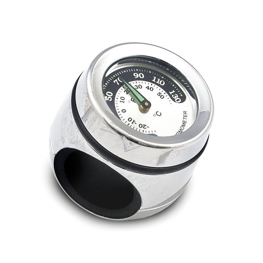 Handlebar Mounted Thermometer. Chrome