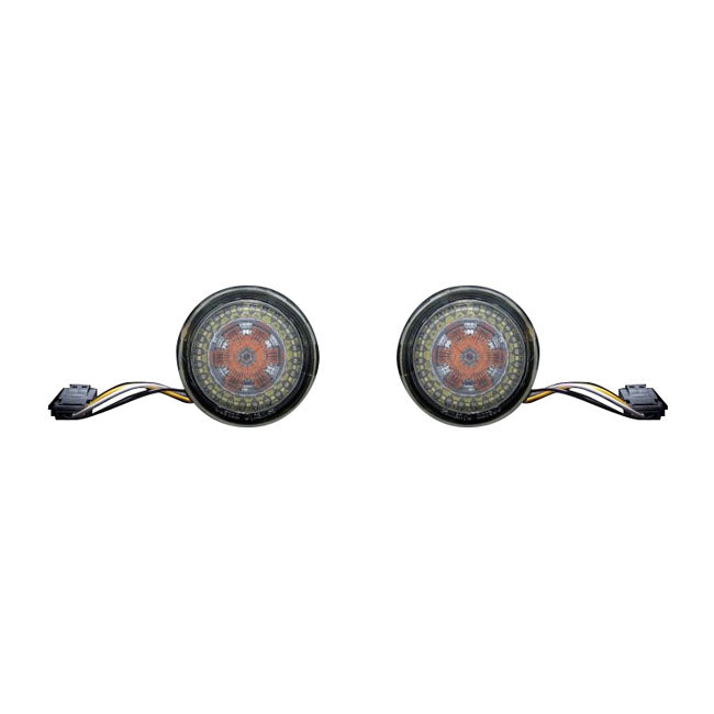 Custom Dynamics ProBEAM Bullet Style Dynamic Ringz LED Inserts - Smoke Lens / Amber & White LEDs