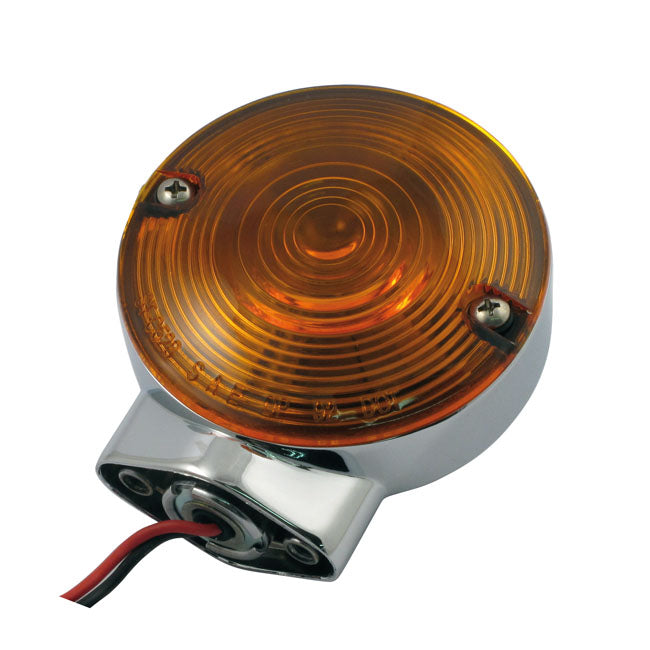 Turn Signal Assembly. Front. Amber Lens. Chrome