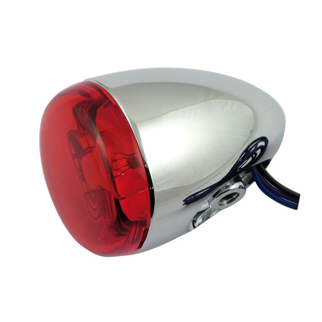 Chris, Bullet Turn Signal. Chrome. Red Lens