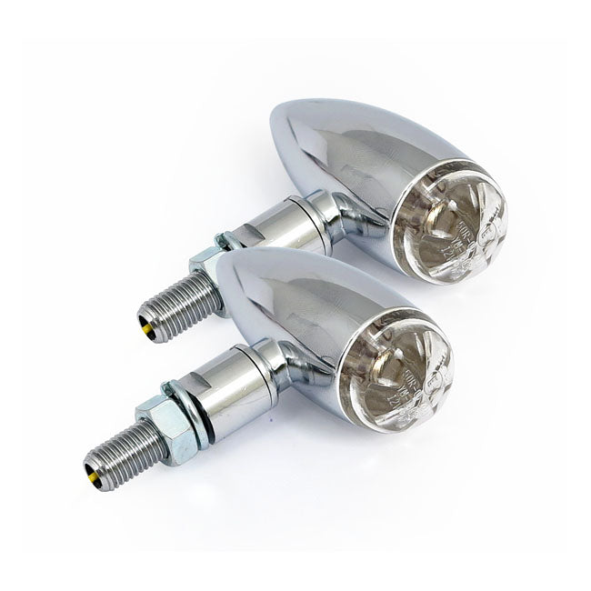 Micro Bullet LED Turn Signals, Chrome