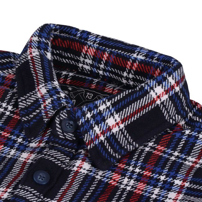 13 1/2 Woodland check shirt navy/red