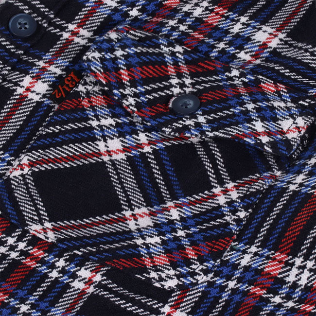 13 1/2 Woodland check shirt navy/red